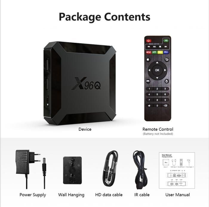 X96Q TV Box Android 10.0 boitier Tv H616- 2G+16G /4K HD Multimedia WiFi 2.4G , Lecteur multimedia Boite TV -b21