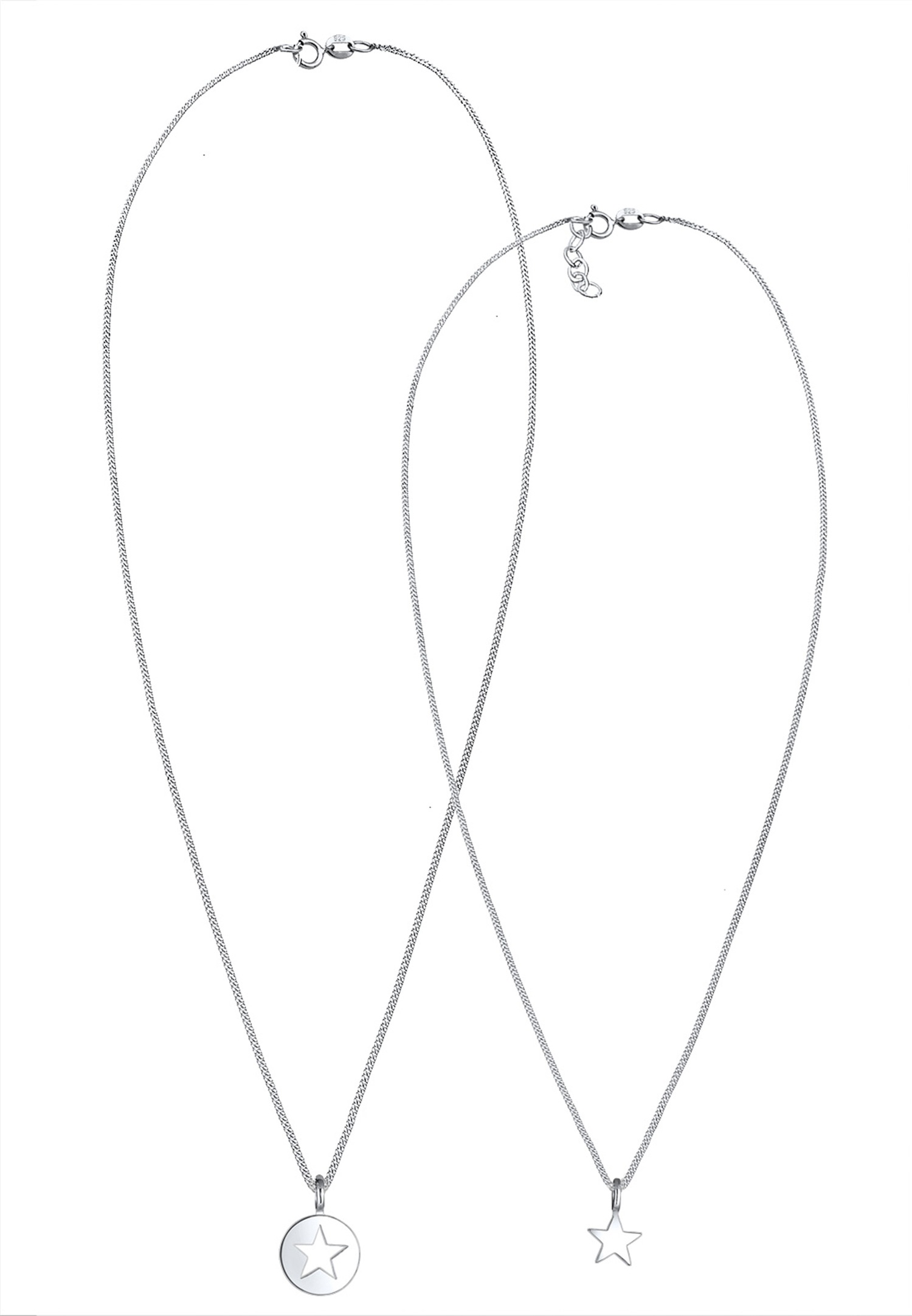 Elli Femmes Ensemble Étoile Cut-Out Pendentif Mère Enfants en Argent Sterling 925
