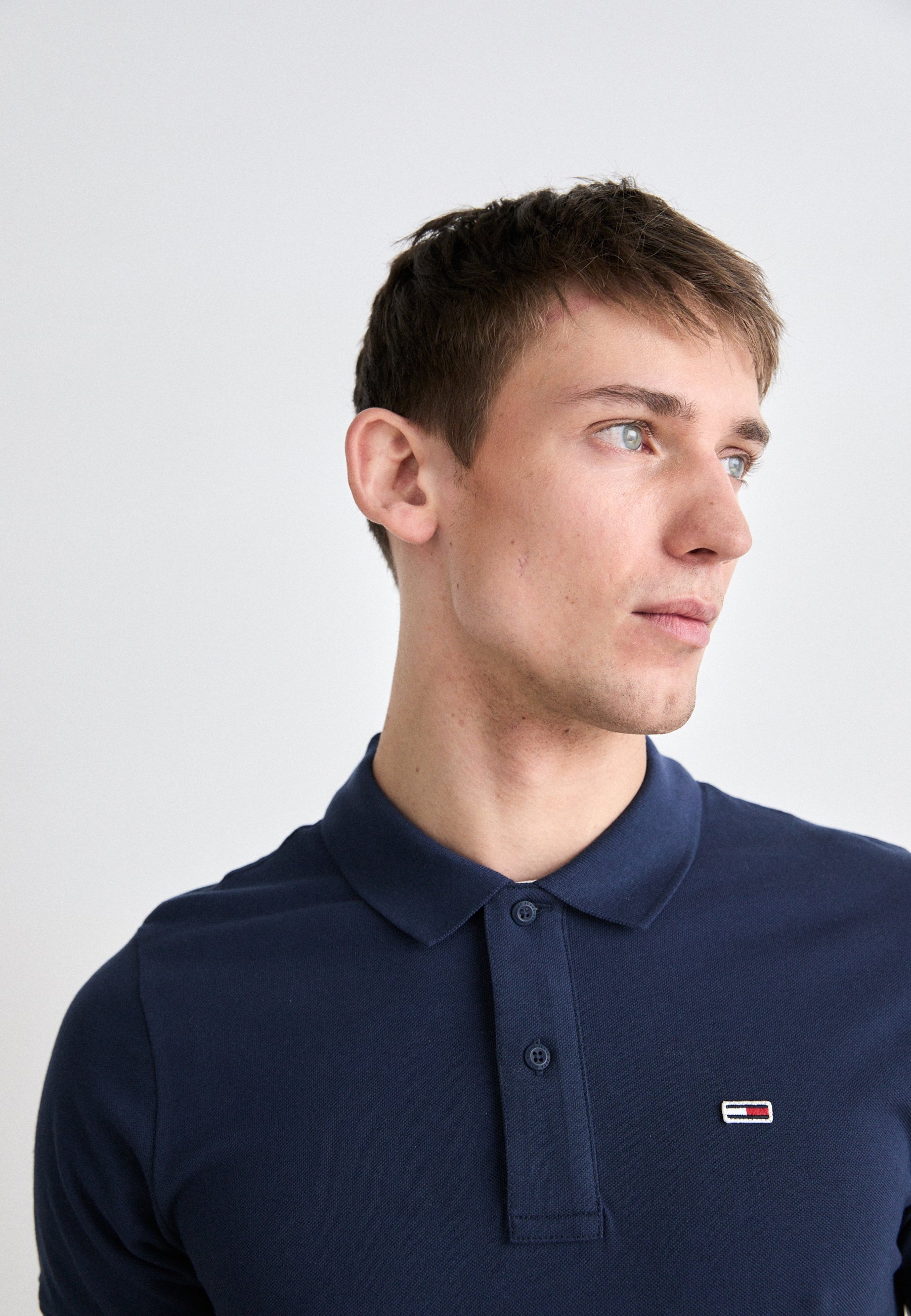 Polo Tommy Jeans ORIGINAL FINE SLIM FIT - noir iris