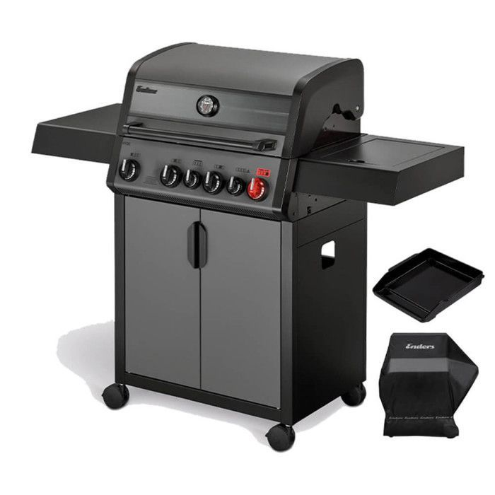 Barbacoa de gas Hyde 4 – ENDERS BY FAVEX - 4 quemadores - TURBO ZONE™ 800°C – Quemadores traseros y laterales – Plancha de hierro fundido + Tapa incluida