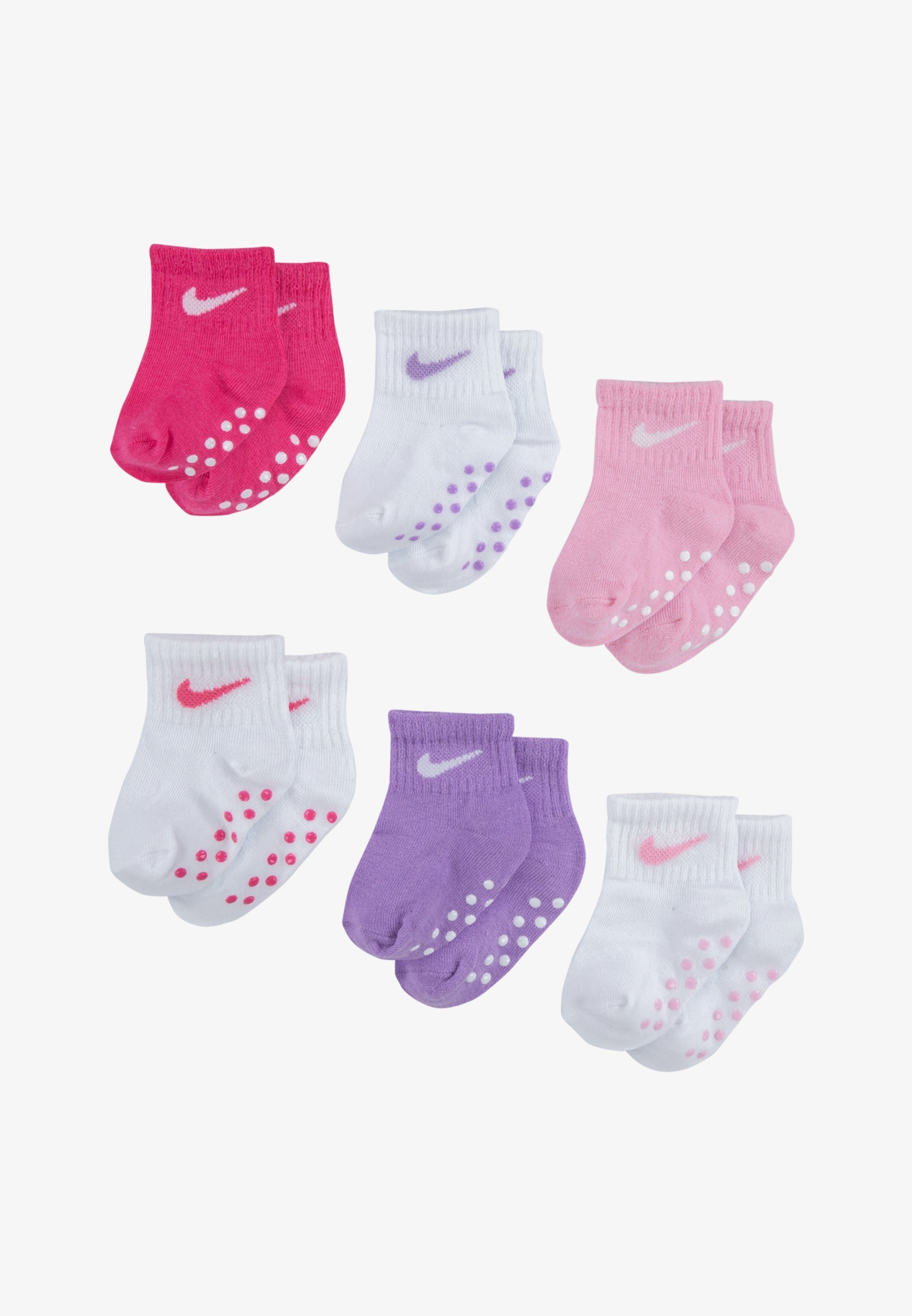 Nike Sportswear POP COLOR GRIPPER INFANT TODDLER ANKLE 6 PACK - Ponožky - růžová