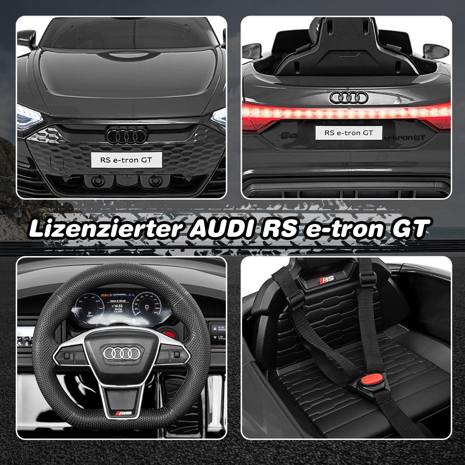 COSTWAY Elbil för barn 12V Audi Elbil, 3-5 km/h