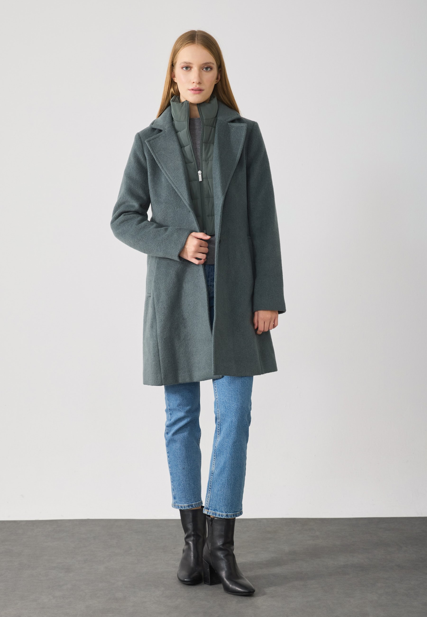 Anna Field klasszikus kabát - zöld