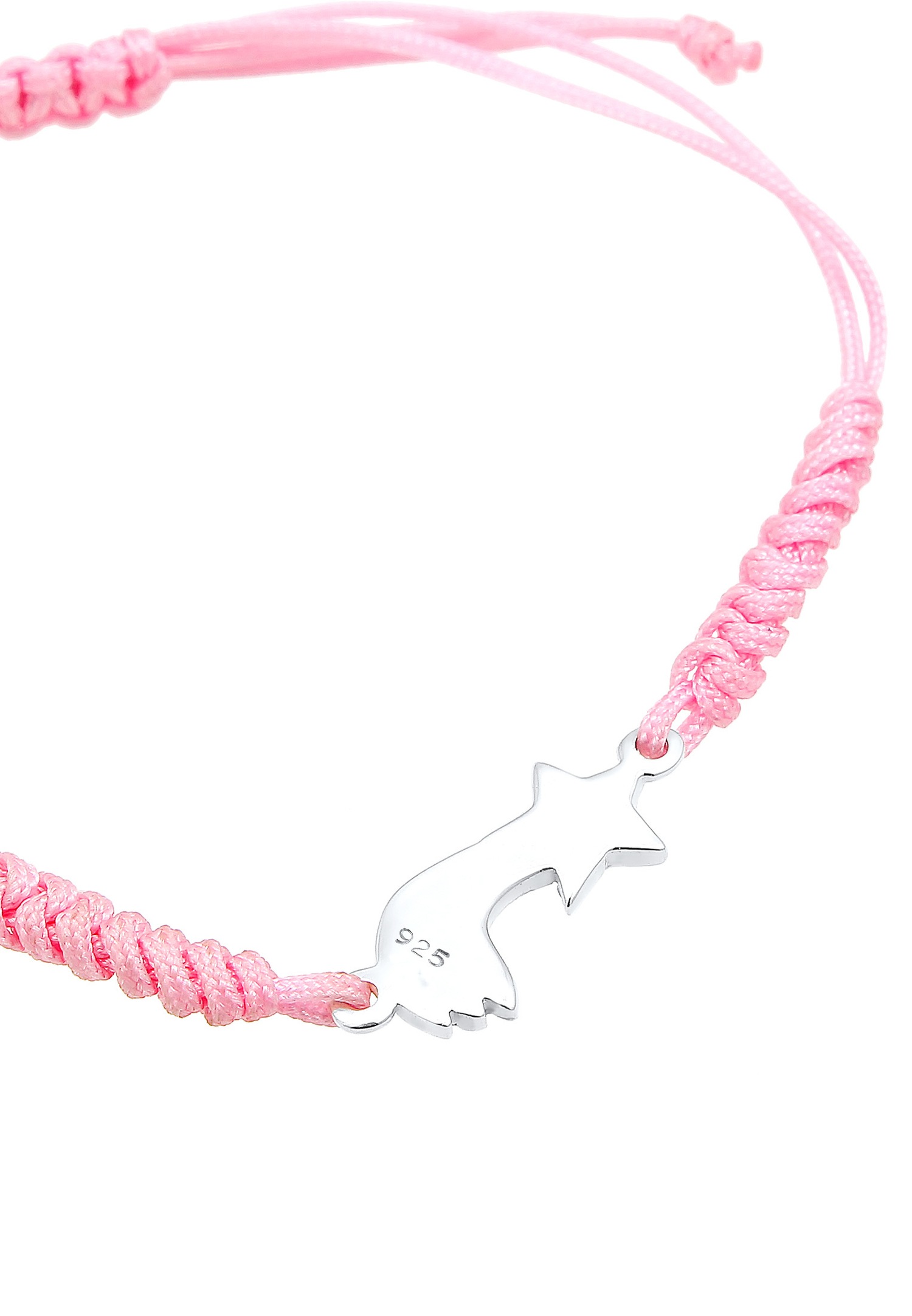 Elli Arc en Ciel Mignon Nylon Rose Bracelet Enfant (925/1000) Argent