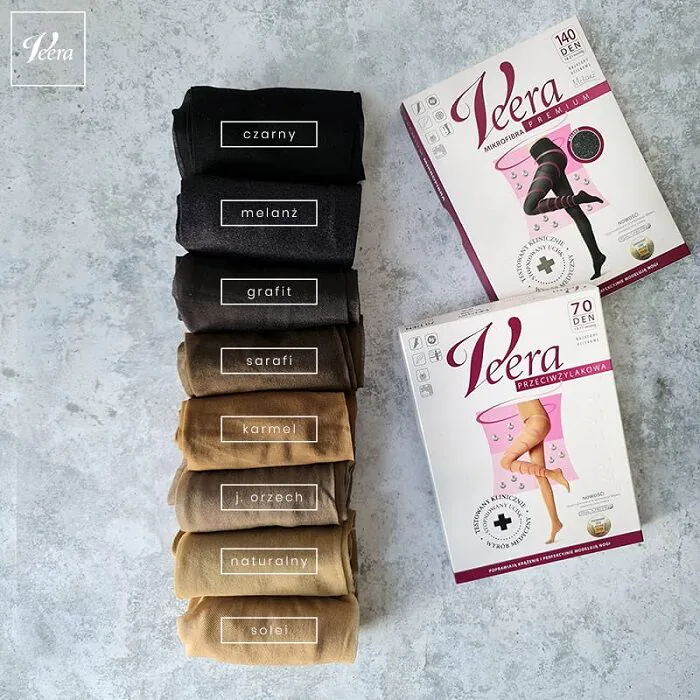 Veera Podkolanówki uciskowe 140 DEN, kolor Ecru, rozmiar 3