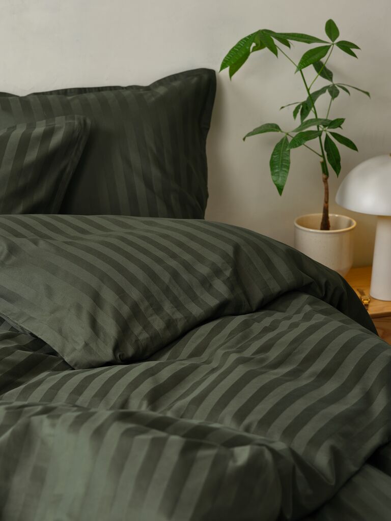 NELL Gold NELL satenski set posteljine 140x200 tamnozelene boje