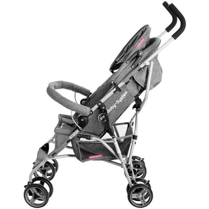 Child's Stroller - Foldable Stroller - up to 14 kg, adjustable backrest, double seat, swivel wheels - with sunshade