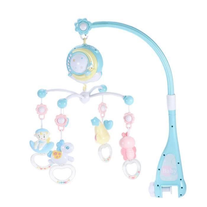 Móvil musical azul para bebé - Con proyector de techo - Música para dormir - Campana de cuna