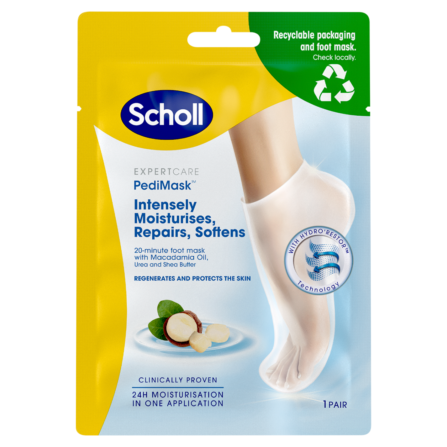 Șosete hidratante Scholl Macadamia 1 pereche