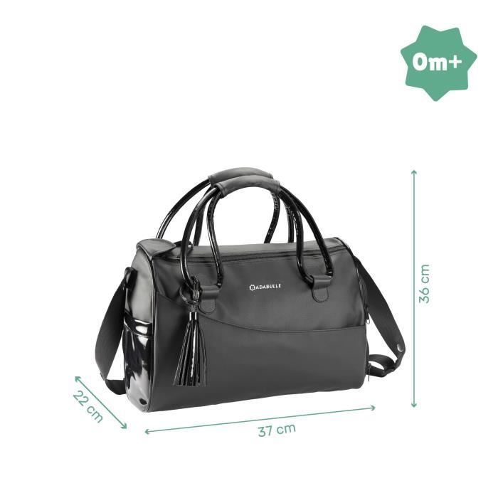 Borsa fasciatoio lucida BADABULLE, con numerose tasche interne ed esterne e fasciatoio incluso.