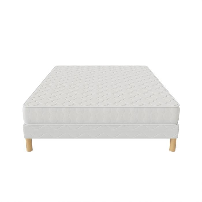 COMFORT+ bed base + mattress 160x200 cm, height 17 cm, polyurethane foam, balanced comfort, 4 legs included.