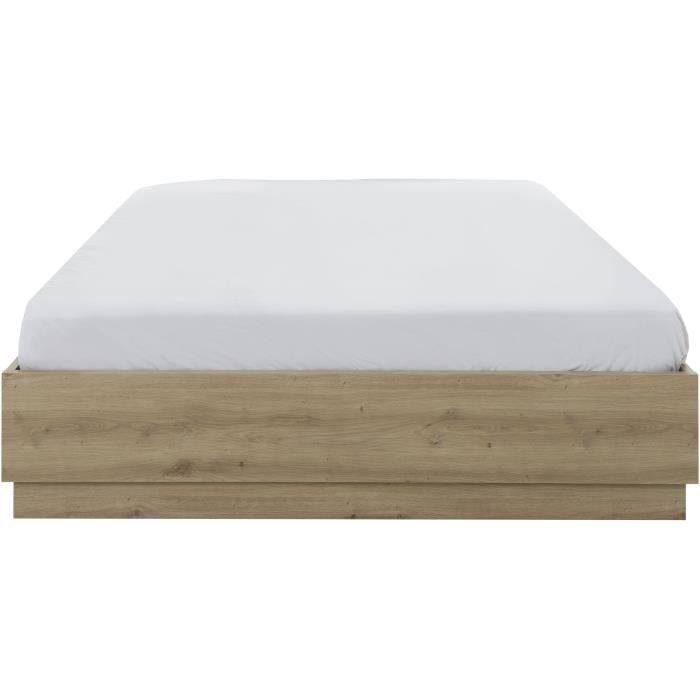 Opbergbed - TIDY - 160 x 200 cm - Eiken / Ecru - Inclusief lattenbodem - GAMI
