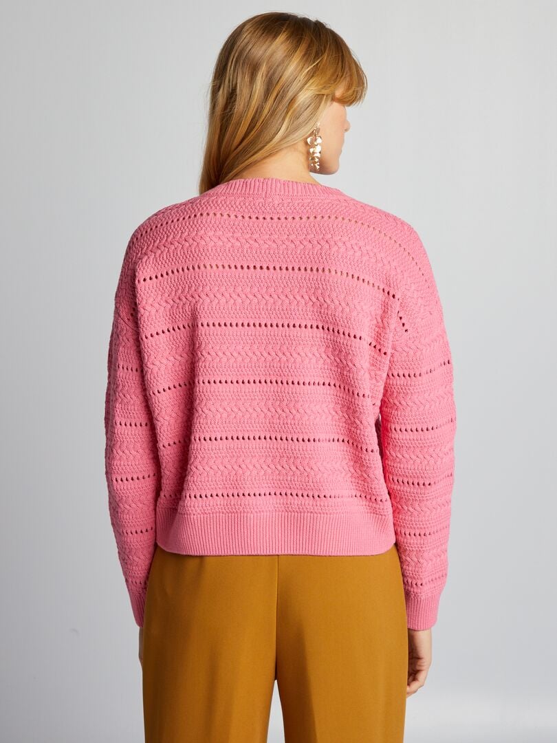 Trui met opengewerkte details - ROZE