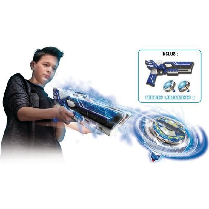 Toupie Spinner Mad - Blaster Double Tir + 2 Toupies LED - Marque Silverlit - Modèle 86311