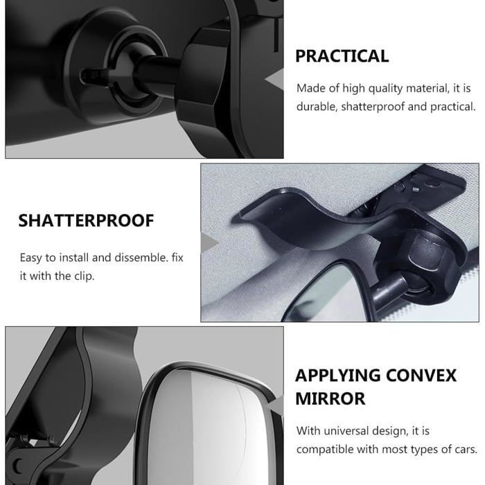 Espejo retrovisor para bebé con clip, rotación de 360°, espejo para coche con visión amplia, seguridad en los asientos traseros, 9 * 5,7 cm