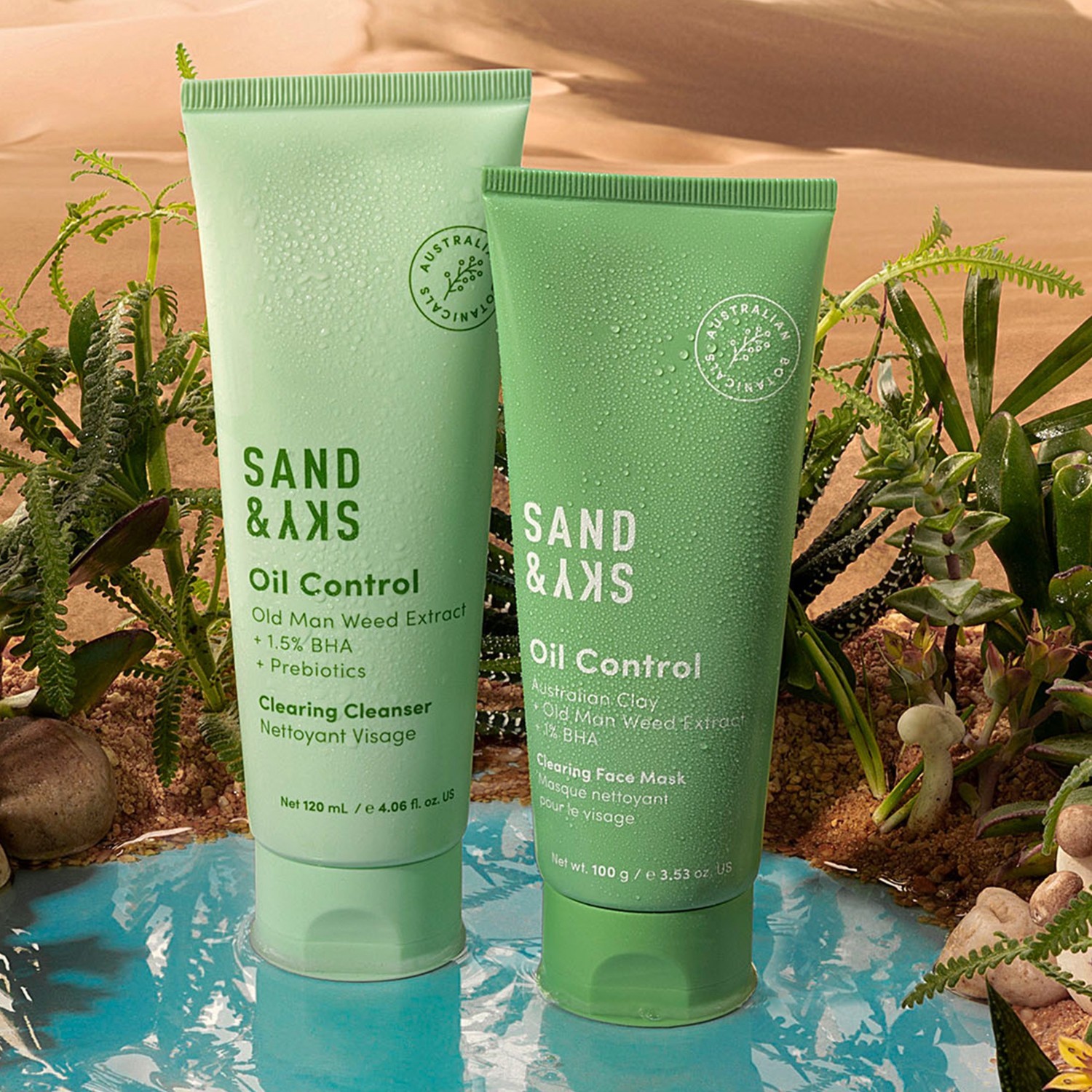 „Sand & Sky“ valomasis gelis su riebalų išsiskyrimą kontroliuojančiu valomuoju geliu – 120 ml