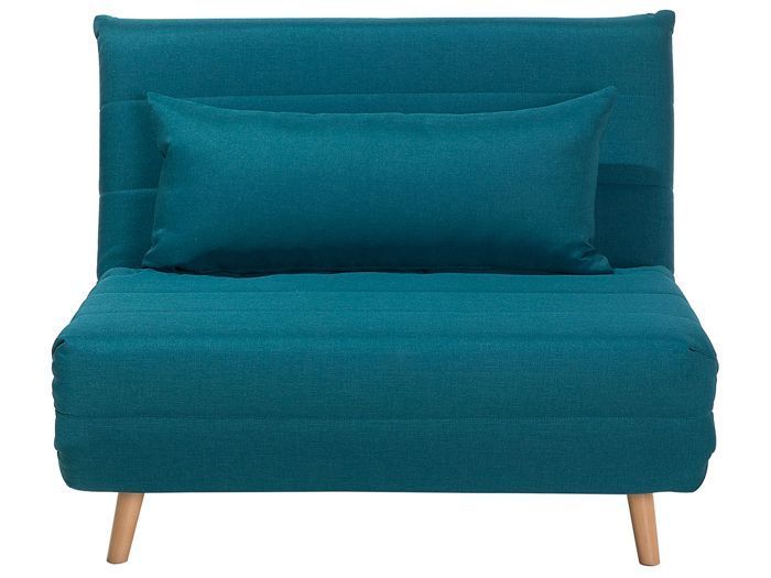 Sofá convertible BELIANI SETTEN en tela azul - 1 plaza - Reversible - Para uso diario