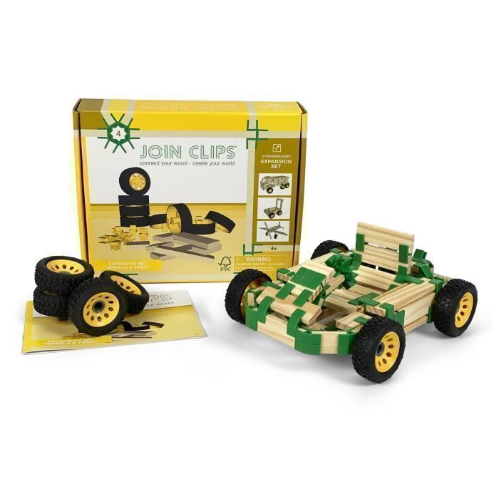 Kit d'extension Roues et Torsion - JOIN CLIPS - Construisez des véhicules et faites tourner des moulins