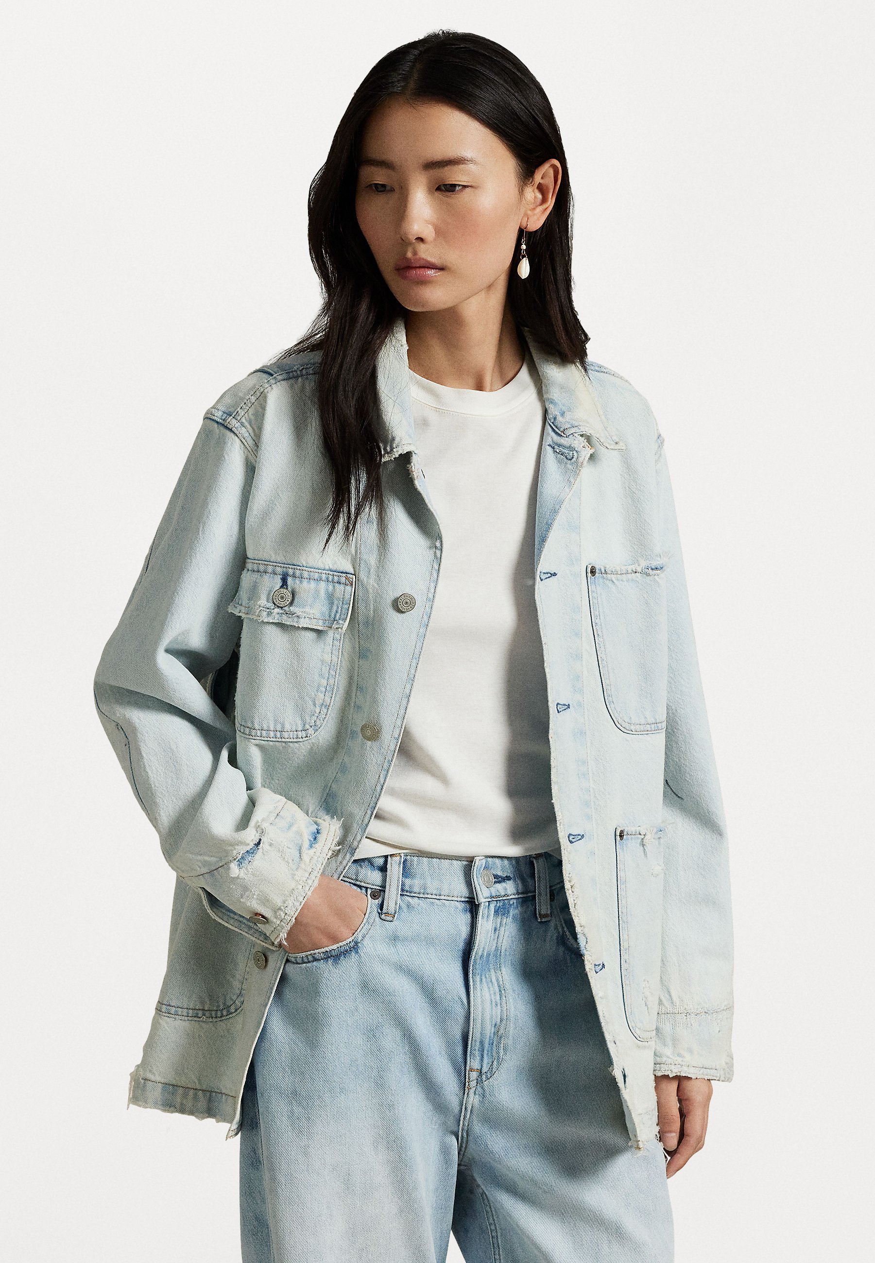 Polo Ralph Lauren RIGID DENIM ONGEVOERDE FIELD JACKET - Denimjack - motta wash