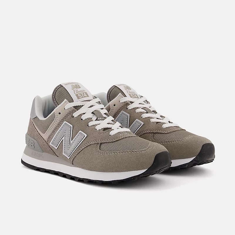 Core 574 Damenschuhe – Grau mit Weiß