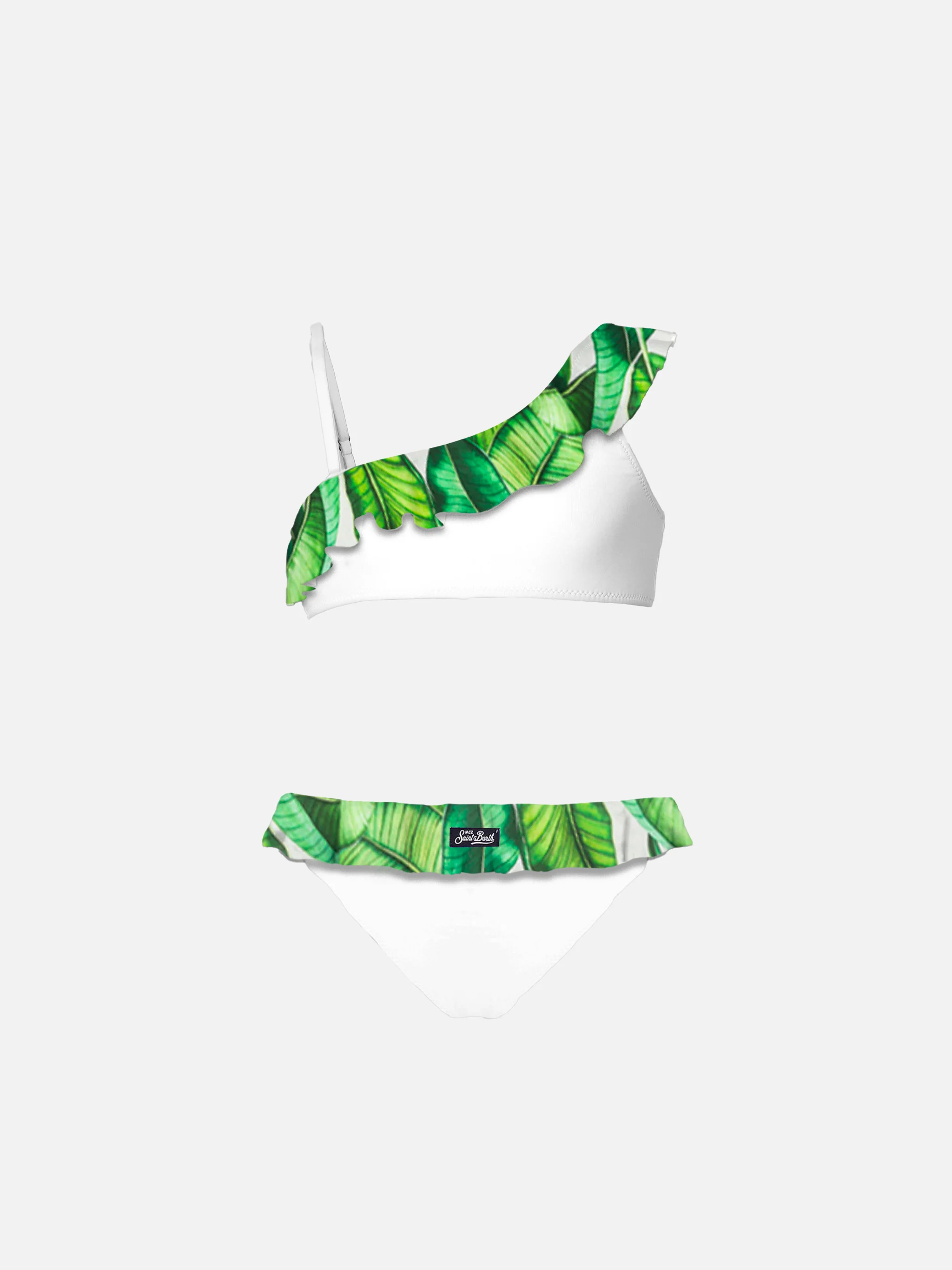 Piger bikini med én skulder og flæser