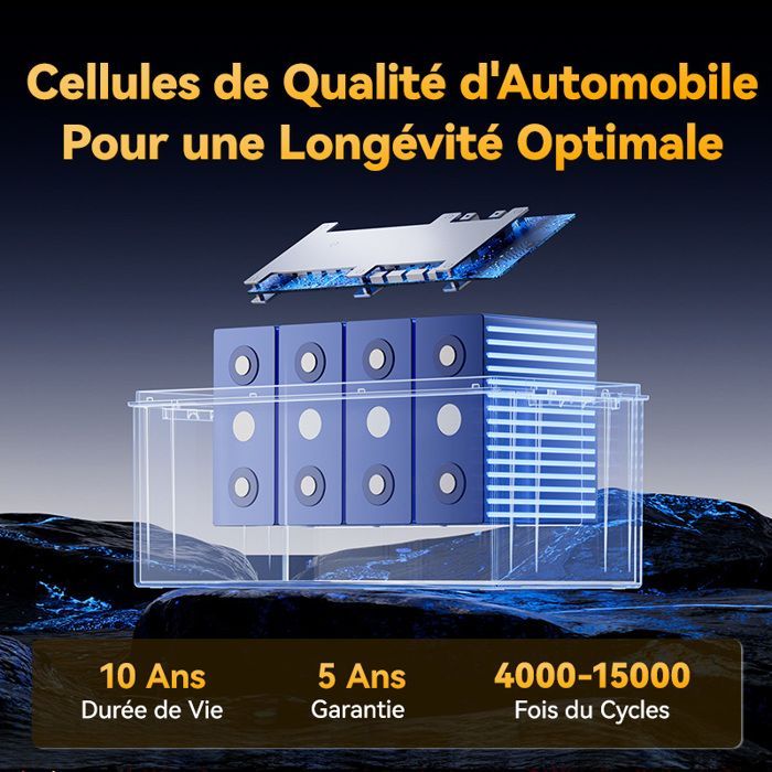 Power Queen 12V 300Ah Lithium LiFePO4-accu - 3840Wh - 200A BMS - Meer dan 4000 oplaadcycli - Hoge capaciteit - L521*B238*H217mm