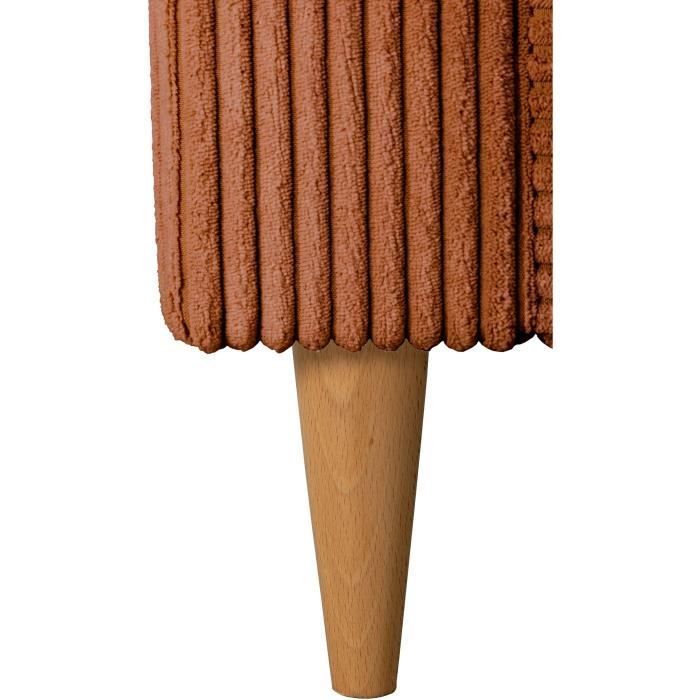 Omkeerbare vaste hoekbank - 4 zitplaatsen - BOB - Terracotta corduroy - 197 x 138 x 65 cm