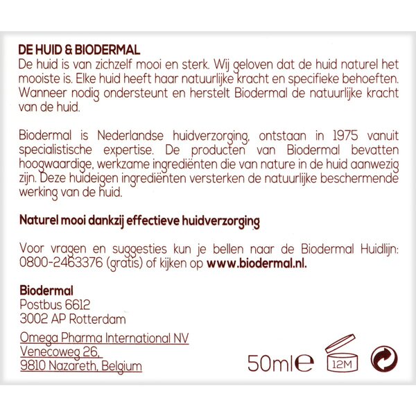 Cremă de zi biodermică pentru ten uscat și sensibil<br>50ml - Ten uscat