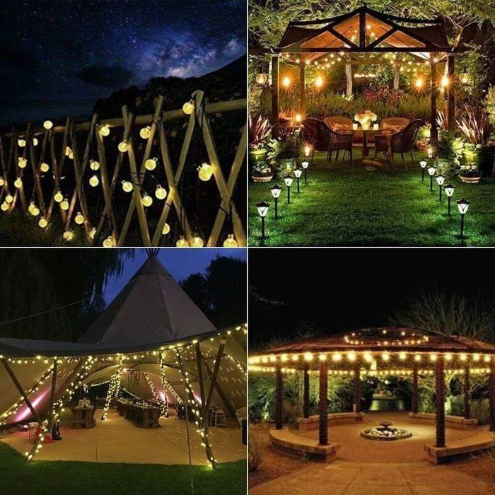 Guirlande Lumineuse Solaire Extrieure 6.5M 30 LED 8 Modes Impermables pour Jardin et Ftes