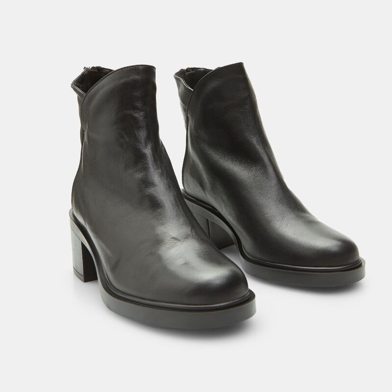 BATA damskie skórzane botki na obcasie