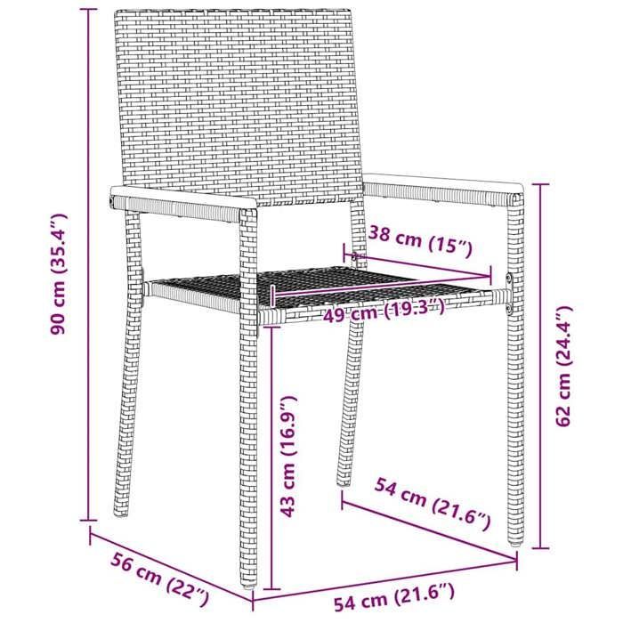 STAR SALE® Gartenmöbel-Set (5-teilig) – UV-beständig – Schwarzes Polyrattan 90 x 90 x 75 cm T82