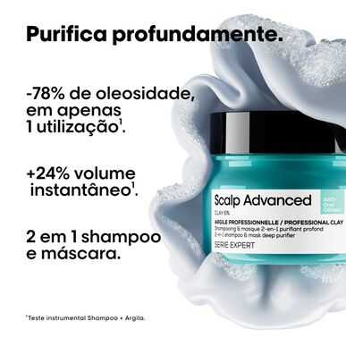 L'Oréal Professionnel Serie Expert Scalp Advanced Anti-Gras Argile Shampoo 2 i 1 beroligende anti-oljemaske 250 ml 250 ml