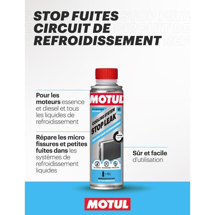Aditivo antifugas para radiadores Motul - Sella las fugas - Repara microfisuras - 300 ml