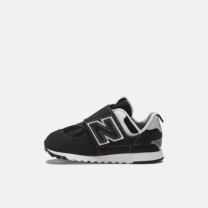 Baby 574 NEW-B Velcro and Loop - Black with Silver Metallic