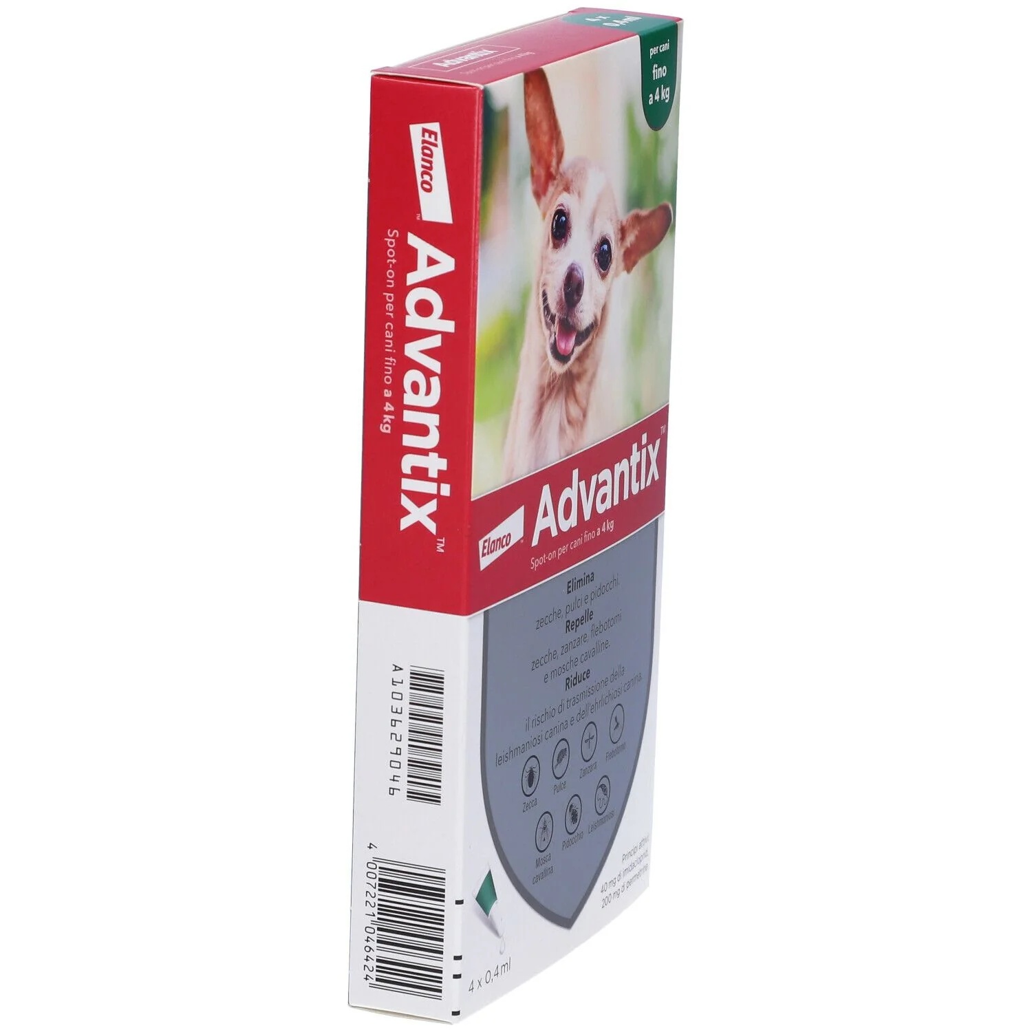 ADVANTIX Advantix Spoton 4 pipetas verdes 0,4 kg