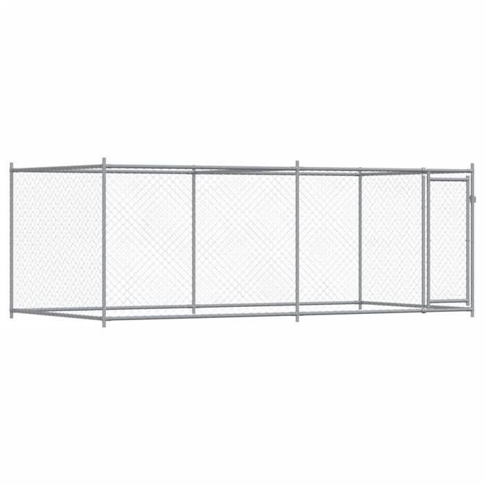 vidaXL Cage pour Chien avec Porte, Chenil pour Chien, Maison pour Chien, Niche de Jardin Patio Terrasse, Gris 4x2x1,5 m 3209578
