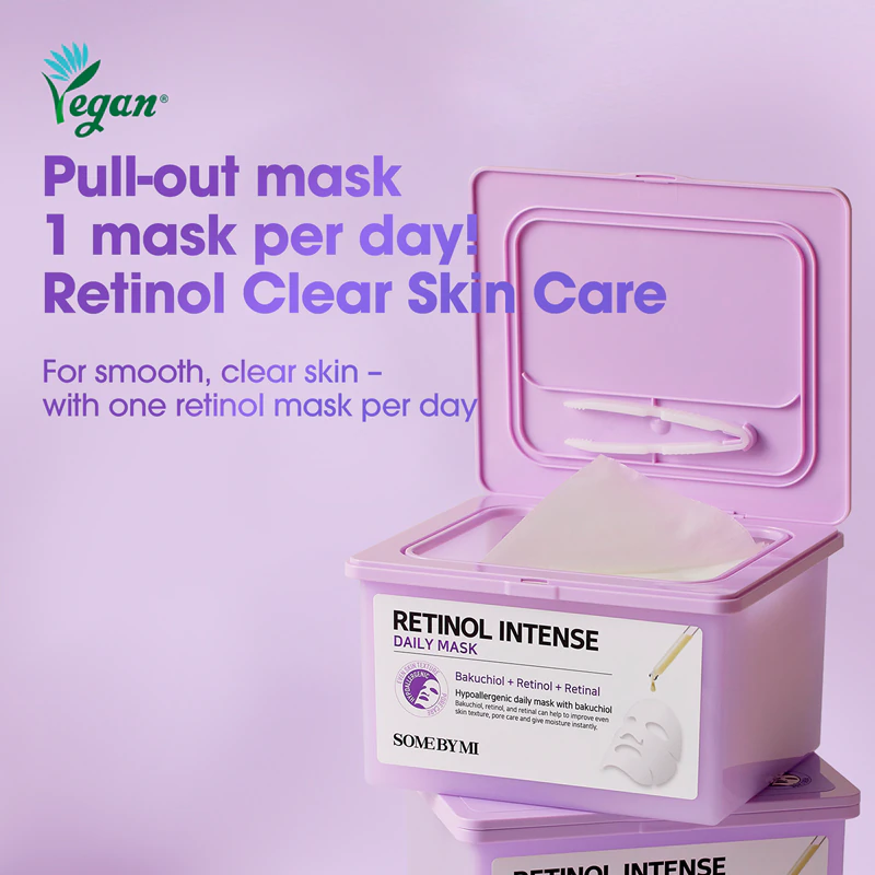 Máscara facial antirrugas Some By Mi Retinol Intense Daily Mask, embalagem grande