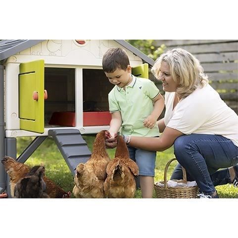 Smoby - Cot Cot Cottage - Poulailler Plastique - Capacité 5 Poules - Nettoyage Facile - Traitement Anti-UV - Fabriqué en France