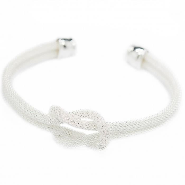 Bracciale rigido da donna in argento con nodo