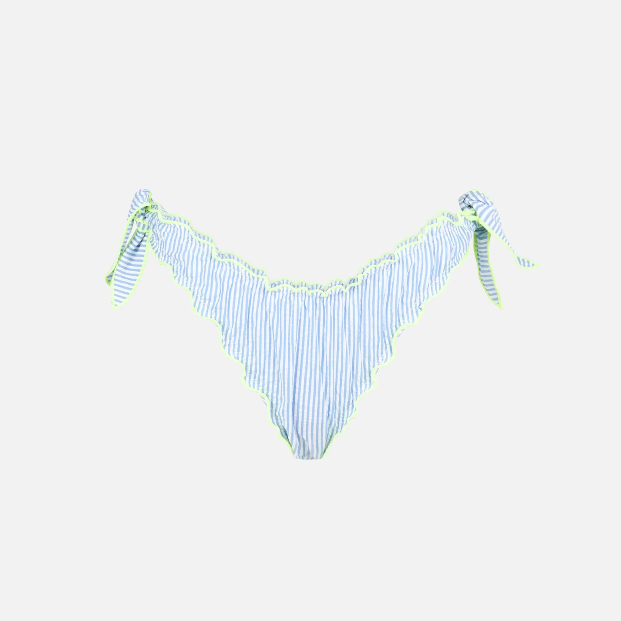 Gestreifte Badehose aus Seersucker für Damen