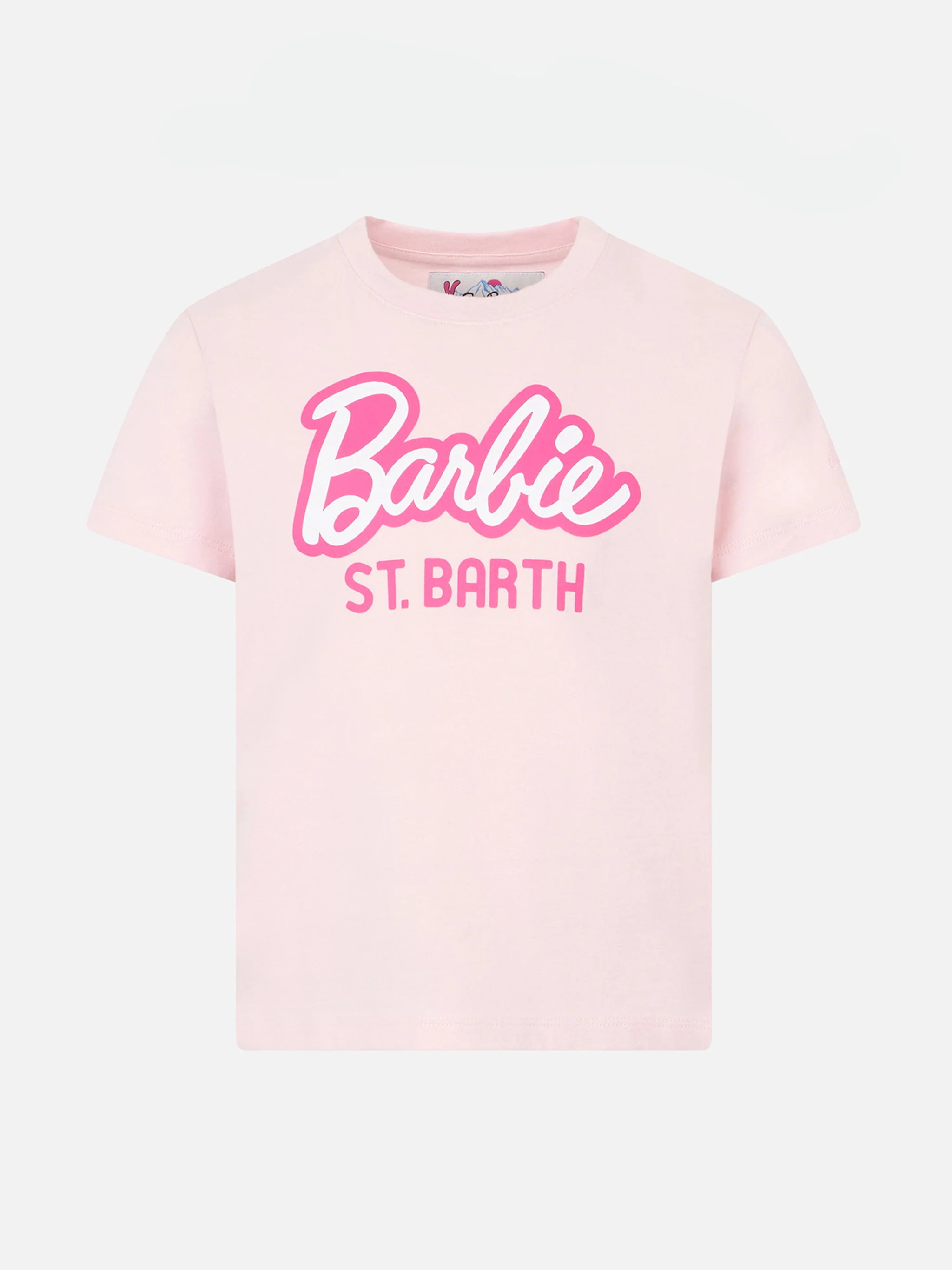 T-shirt van zwaar katoen voor meisjes met Barbie St. Barth-print | EDI