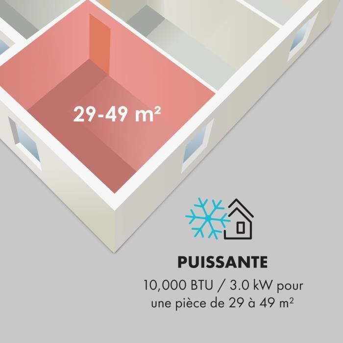 Aire acondicionado portátil Klarstein con extractor - 10000 BTU - Función de ventilador y deshumidificador - Blanco