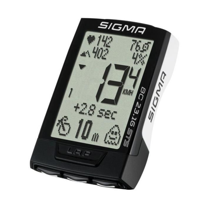 Compteur de vélo - Sigma - BC 23.16 - Noir - 30 fonctions - Sans fil