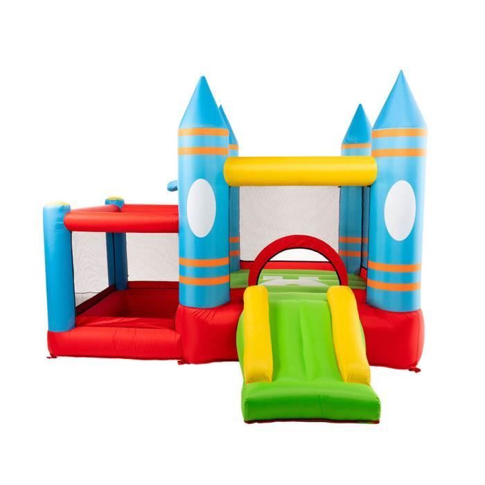 FABI HOME DELUXE Opblaasbaar Kasteel - Afmetingen: 270 x 295 x 210 cm, inclusief blower en accessoires, UV-bestendig