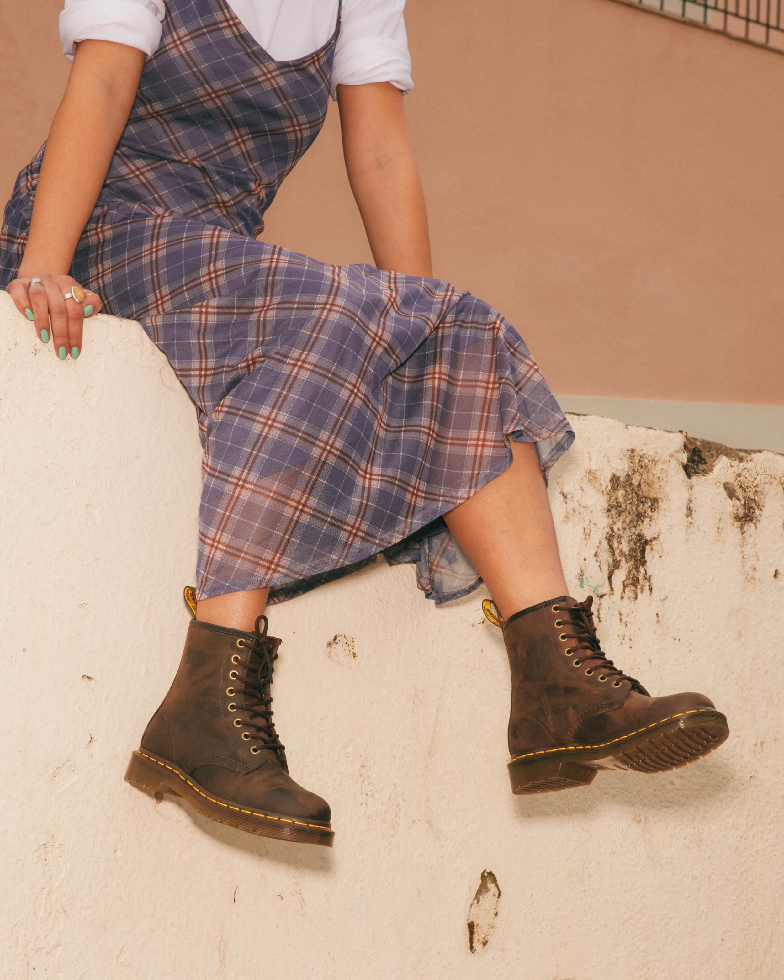 1460 Crazy Horse Leather Lace Up Boots