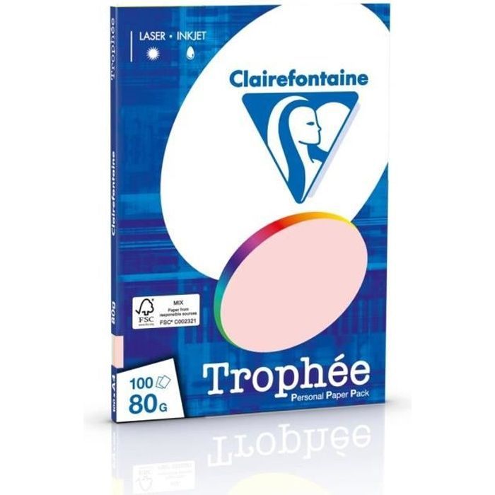 Paper pad - CLAIREFONTAINE - Assorted Pastel - A4 80g - 100 sheets - FSC certified