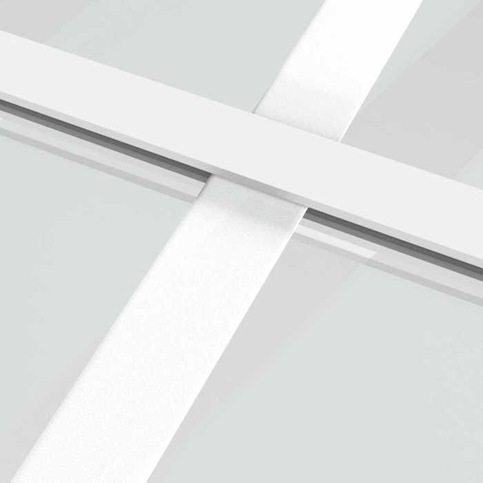 Interior Door - Entrance Doors 83x201.5 cm White Frosted Glass and Aluminum 554322