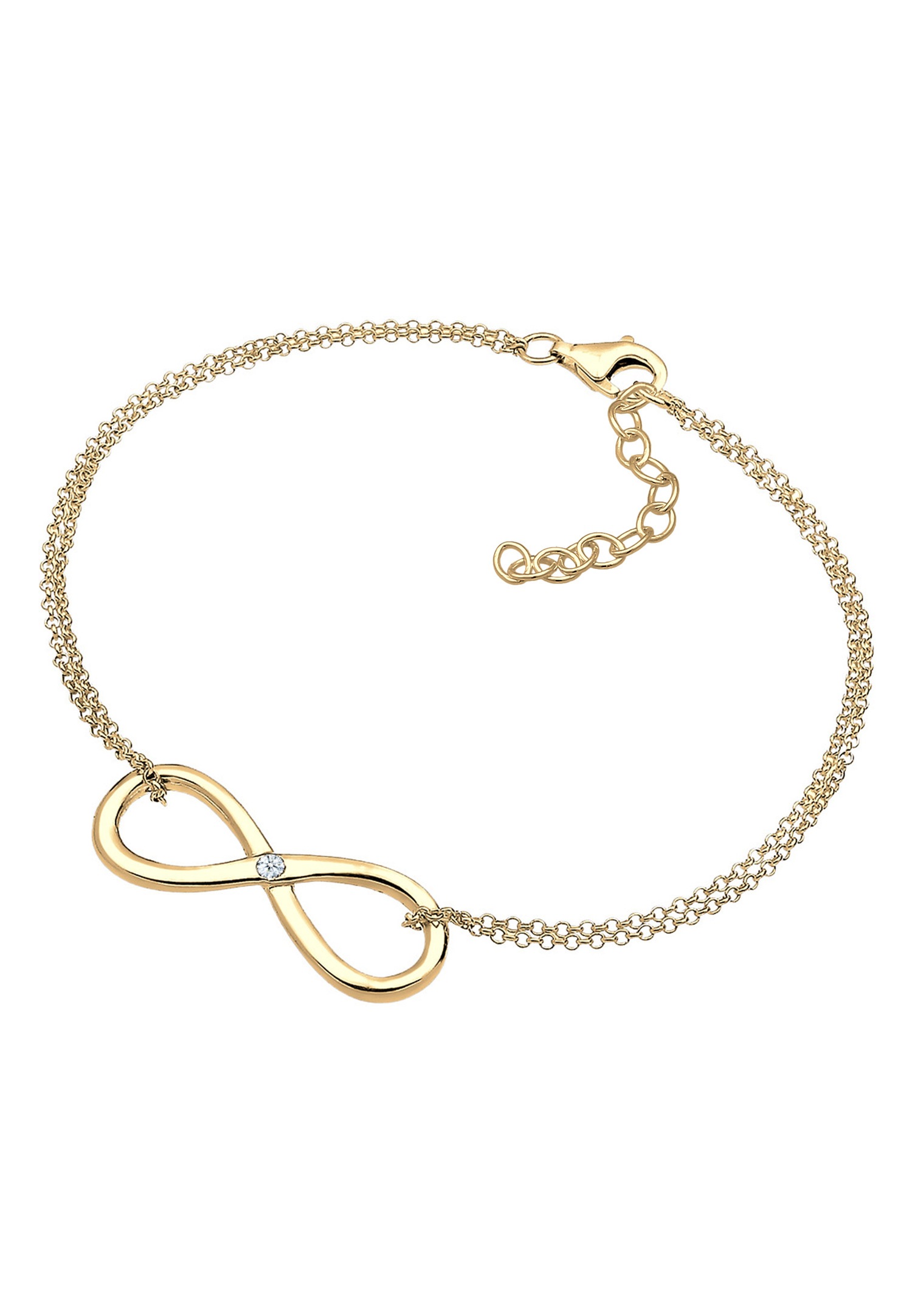Elli DIAMONDS Femme Pendentif Infinity Basic avec Diamant (0,03 ct.) en Argent Sterling 925