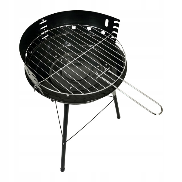 Zestaw grill węglowy okrągły turystyczny ruszt bbq 1007