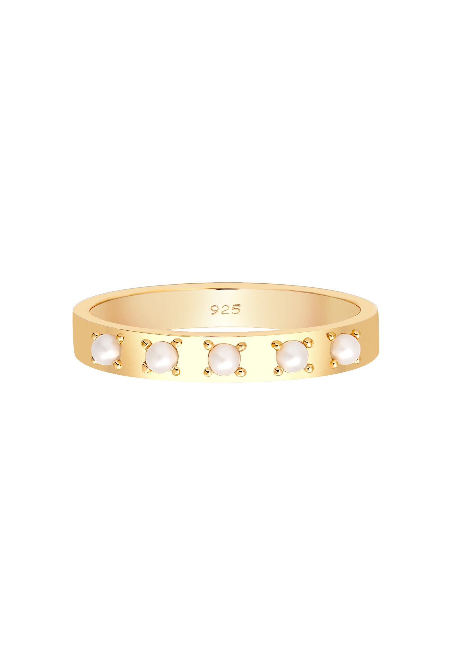 Elli Femme Élegante et Simple avec des perles synthétiques en Argent Sterling 925